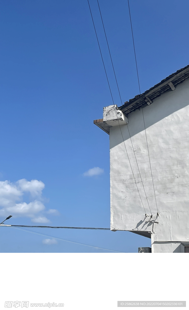 夏天 天空 屋檐 蓝天 白云 