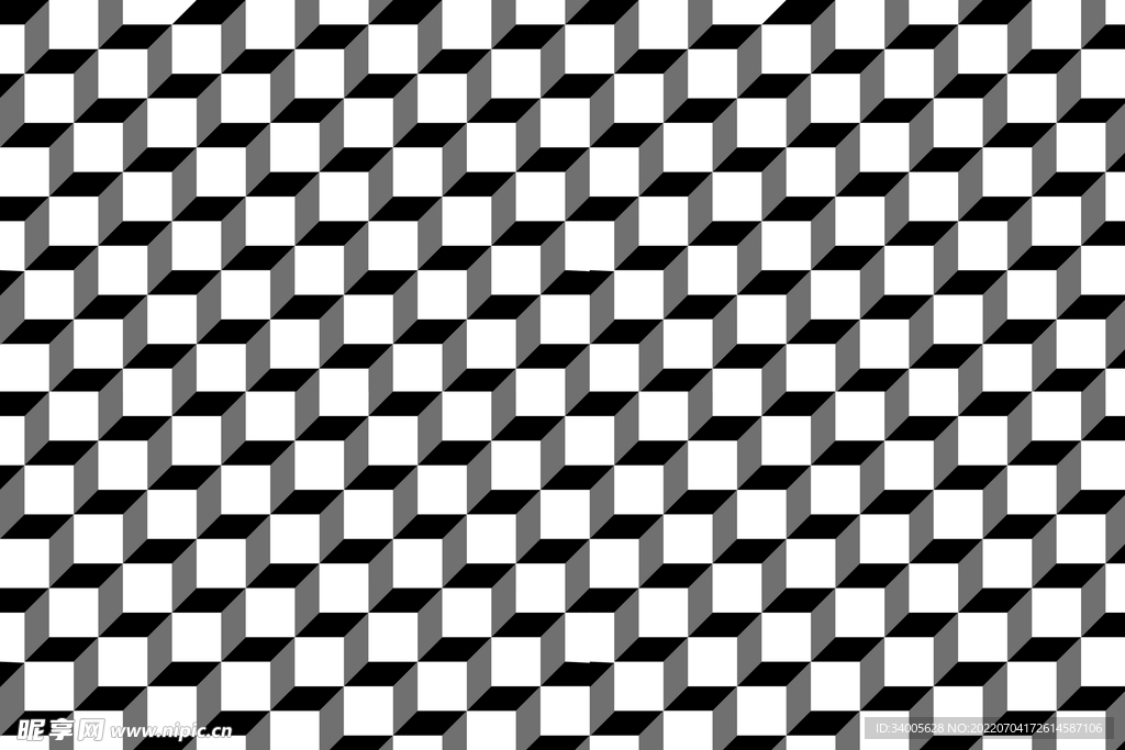 黑白立体方块