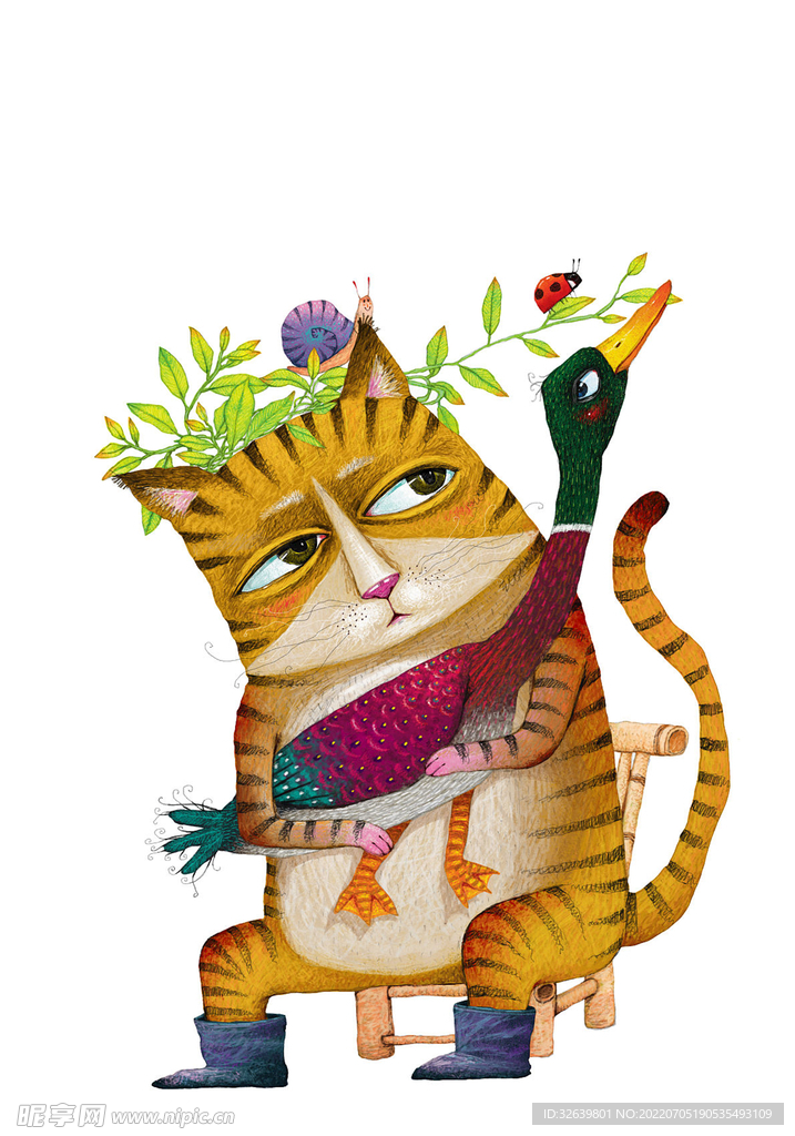 动物插画 猫