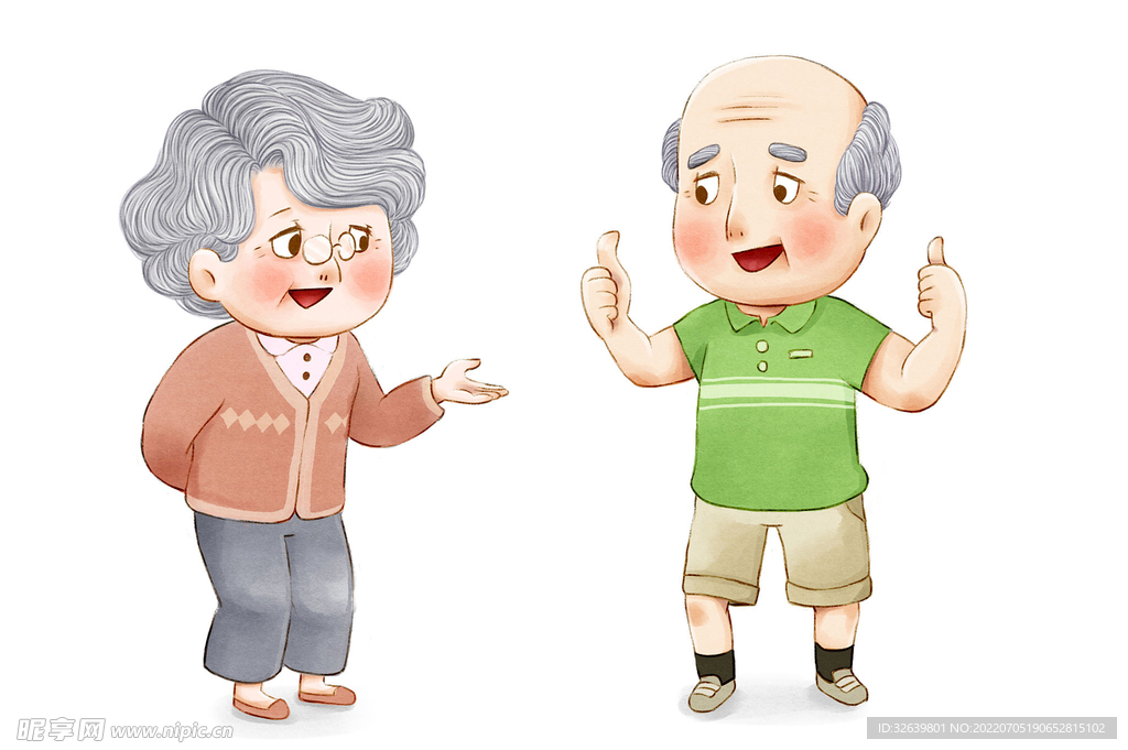 人物插画 老年人