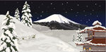风景插画  雪夜