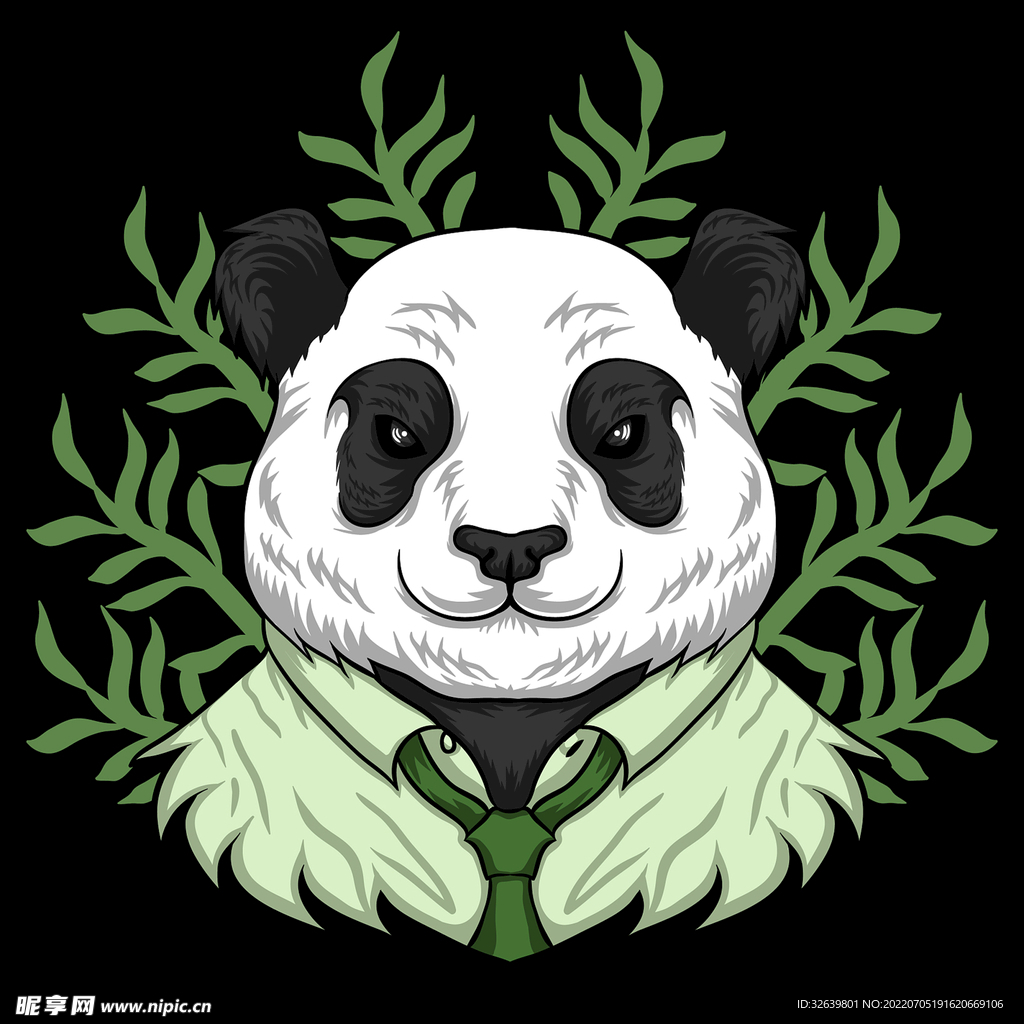 动物插画  大熊猫的头像