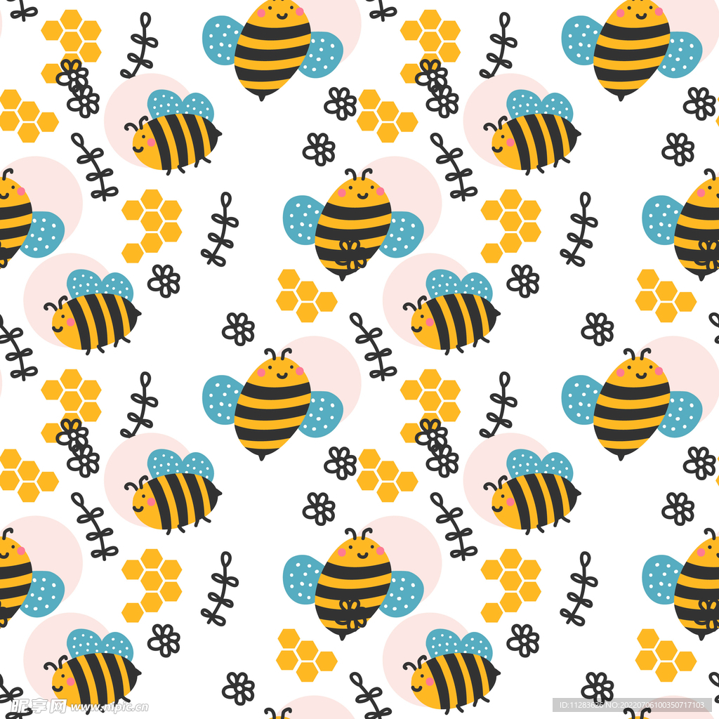 蜜蜂可爱卡通背景