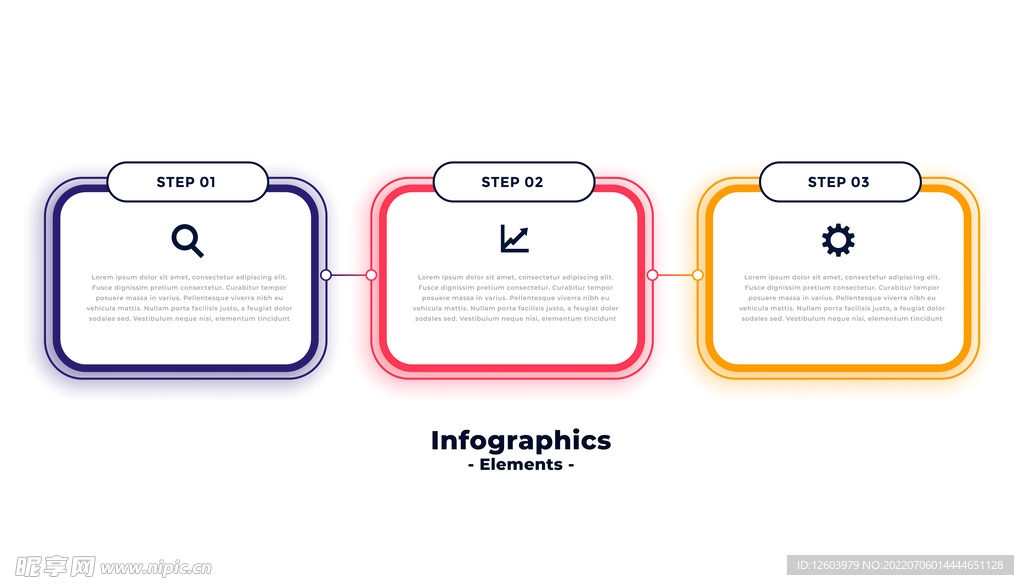 三步信息图表模板