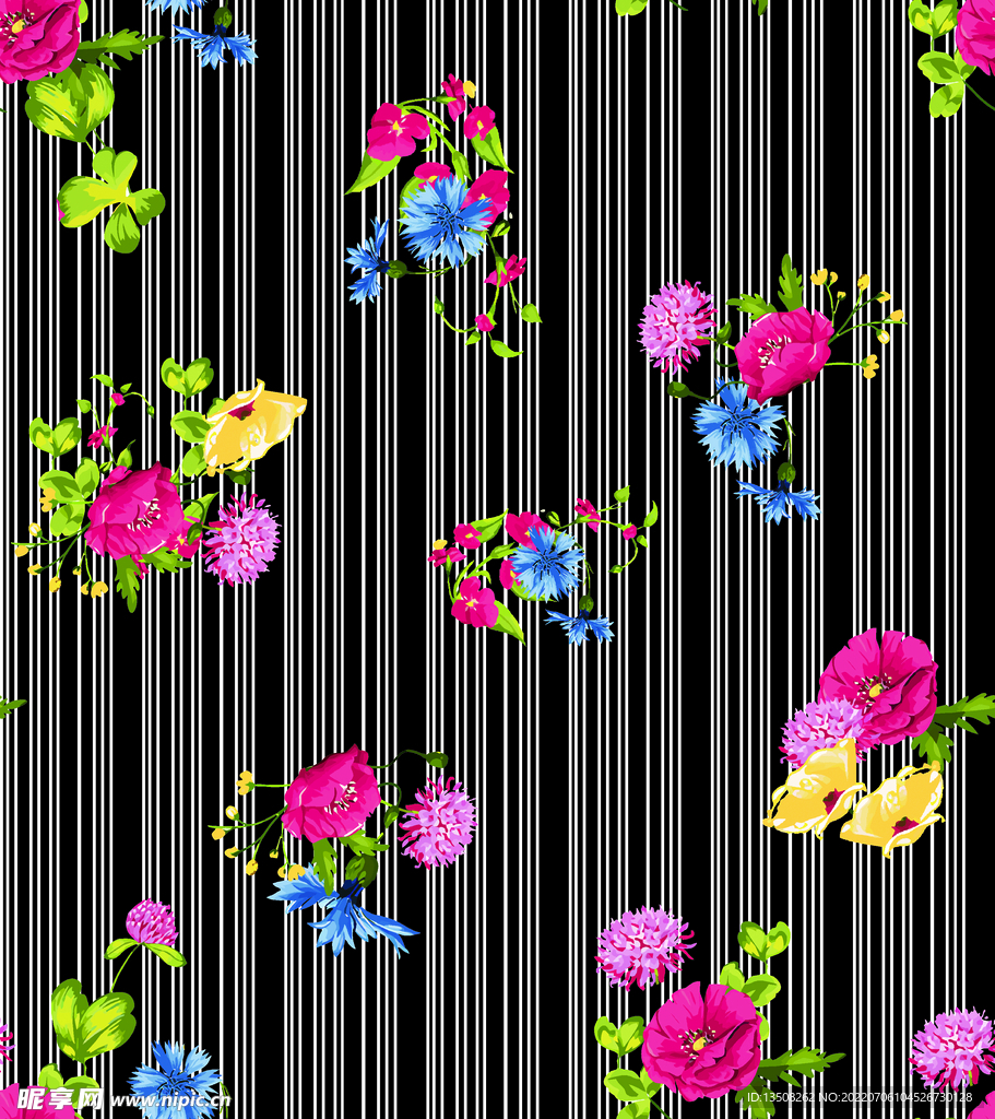 大牌线条花朵
