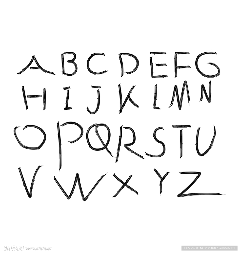 手绘字母