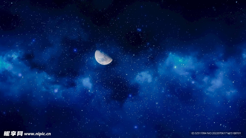 蓝色月亮星空