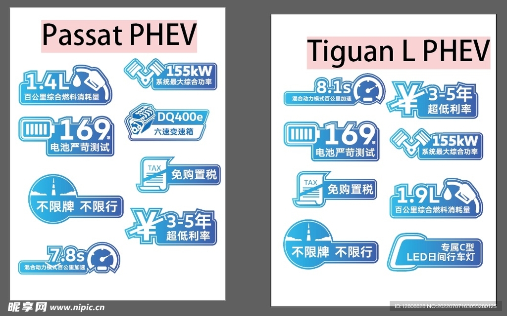 帕萨特途观LPHEV 亮点车贴