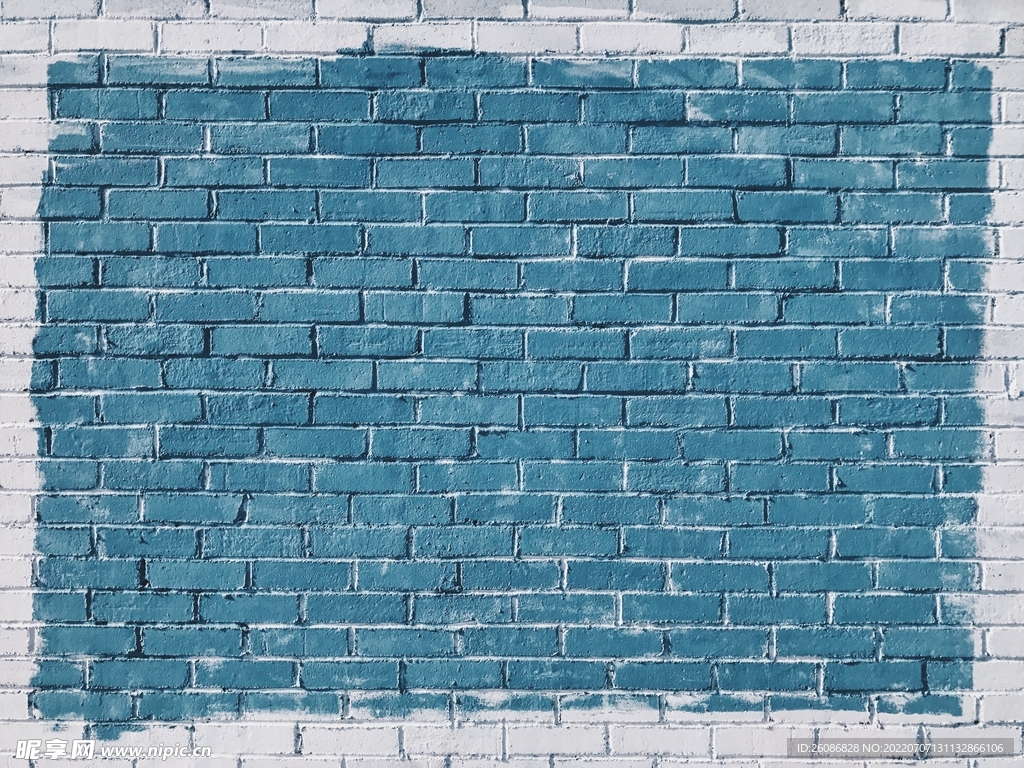 蓝色墙砖背景