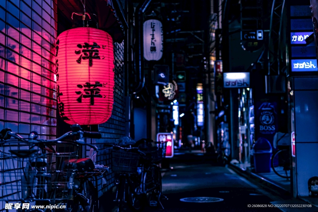 日式夜晚街道