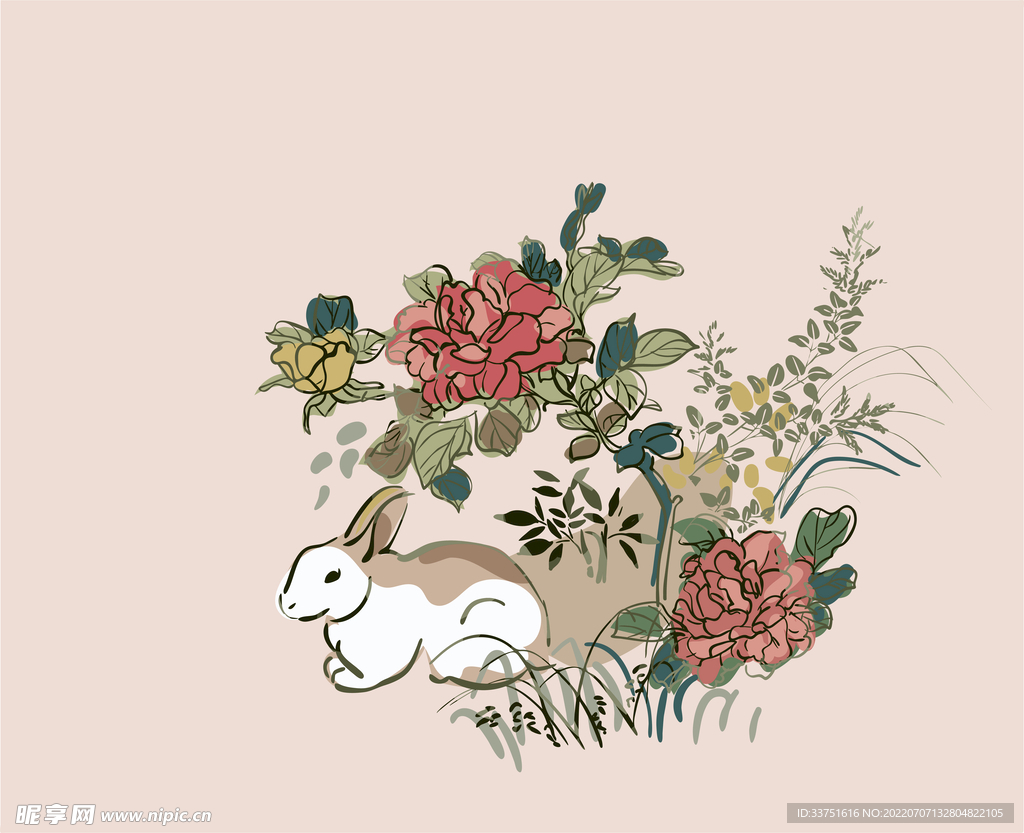 花卉兔子