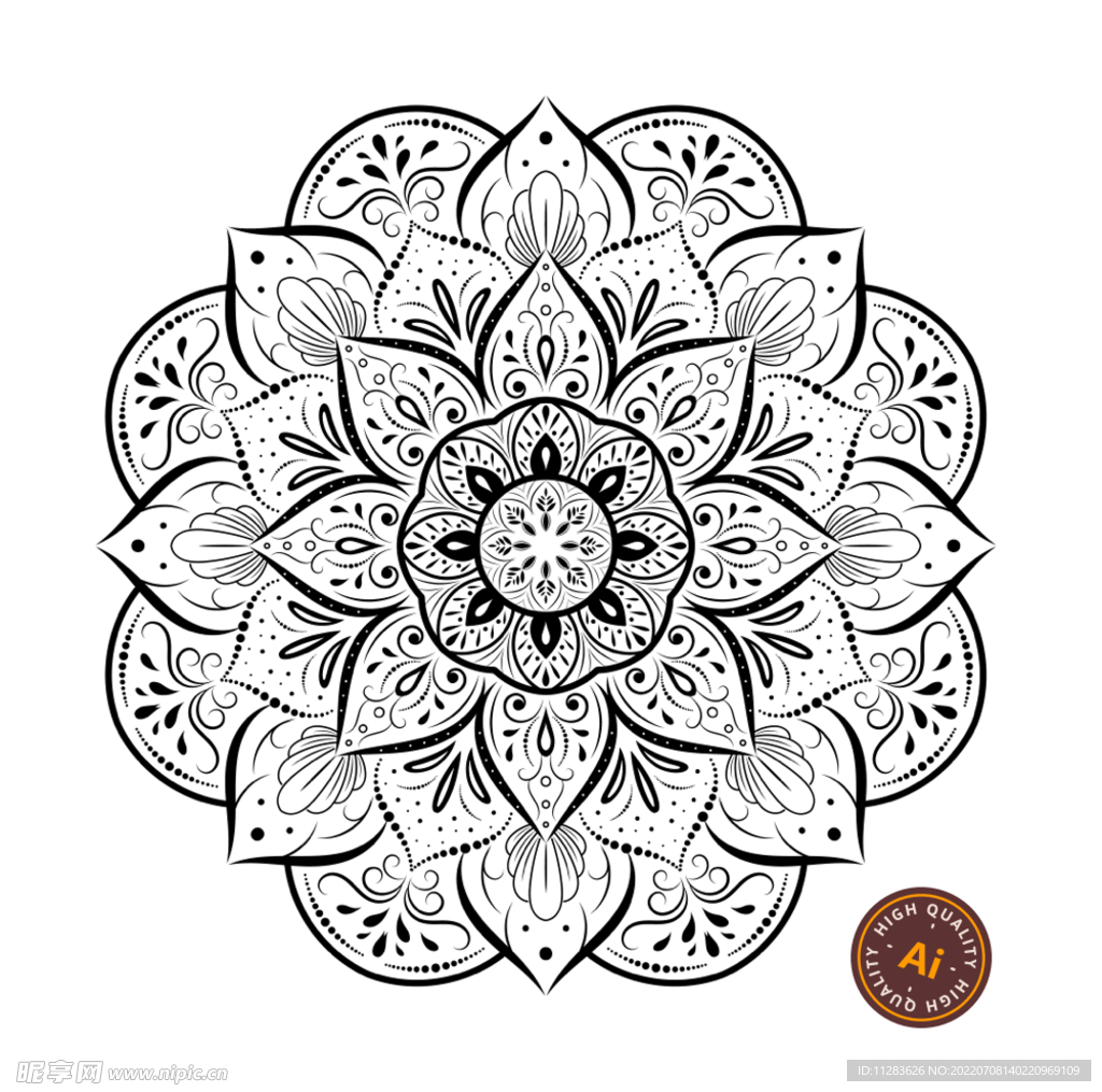 花纹花团图案