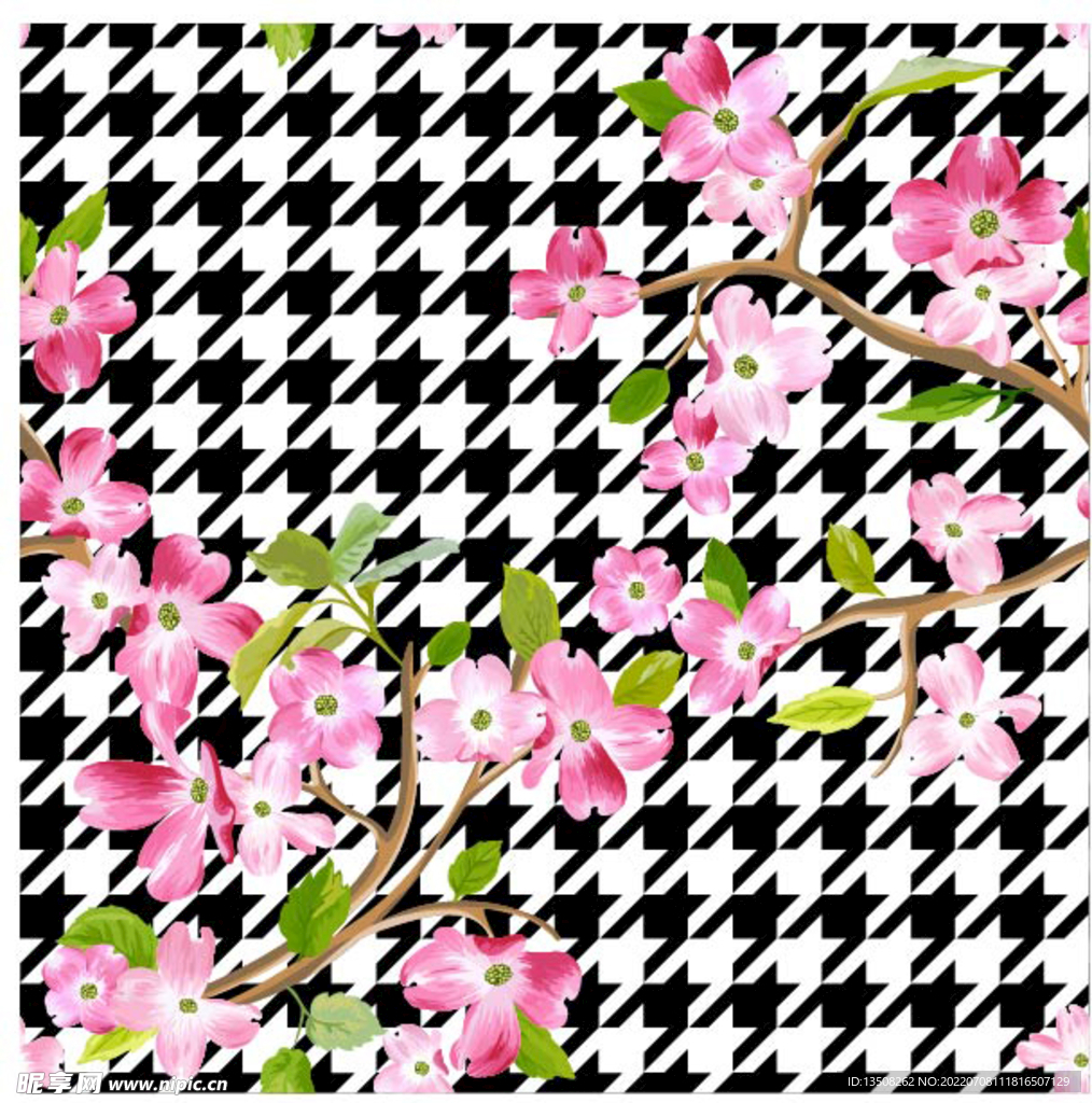 大牌 千鸟格花纹
