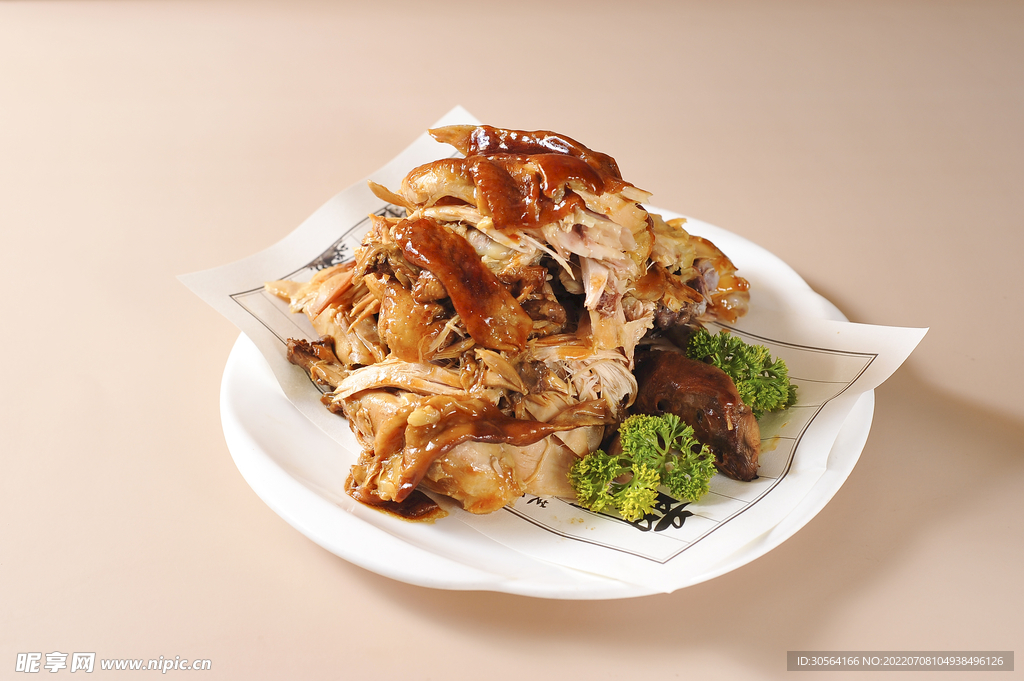 手撕鸡肉美食