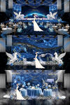 蓝色婚礼背景