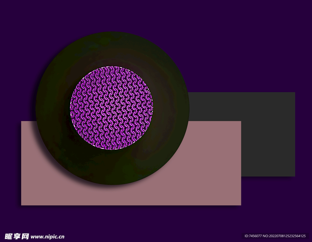 紫色圆方块艺术挂画装饰画