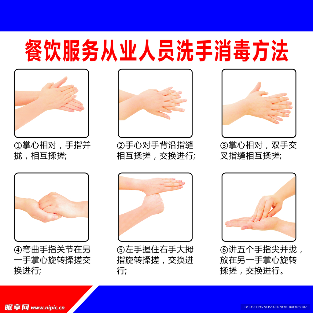 餐饮服务从业人员洗手消毒方法