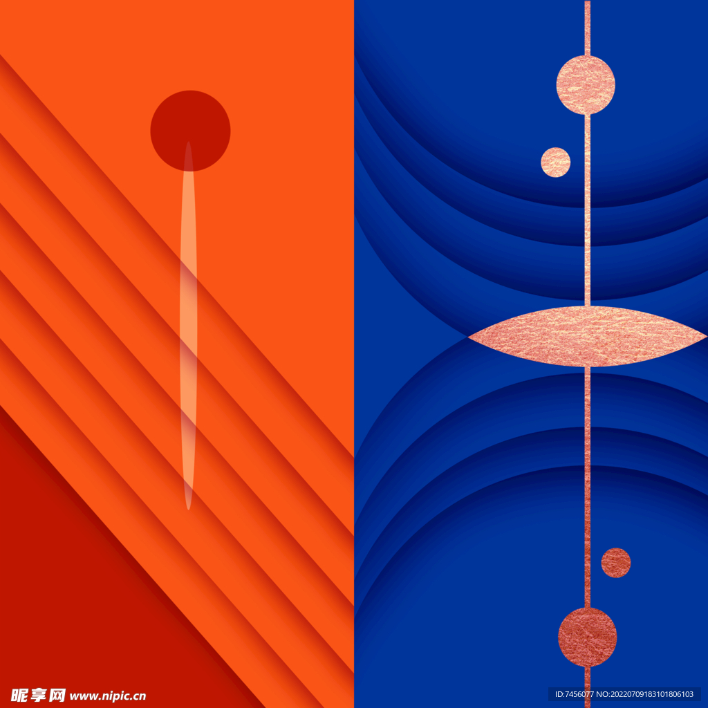 水彩圆简约艺术挂画装饰画