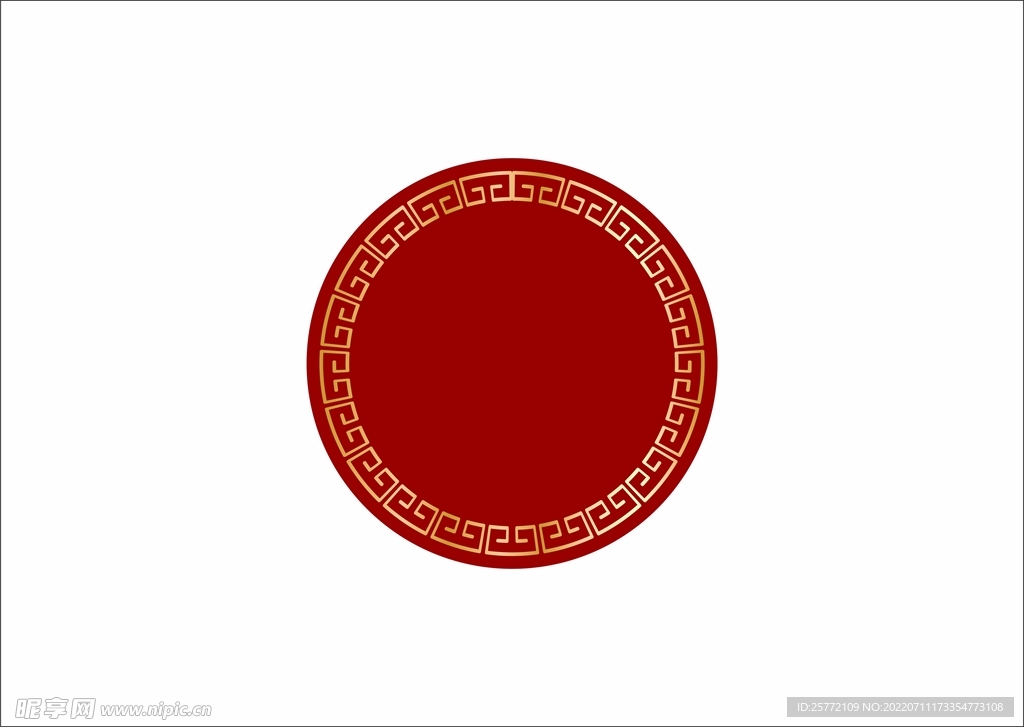 红色中国风花纹边框