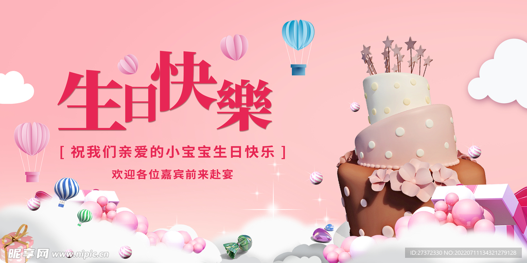 生日快乐展板