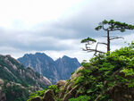 户外山峰山脉迎客松