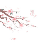 手绘桃花