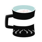 黑色握把卡通杯子奶茶杯