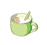 绿色陶瓷牛奶杯