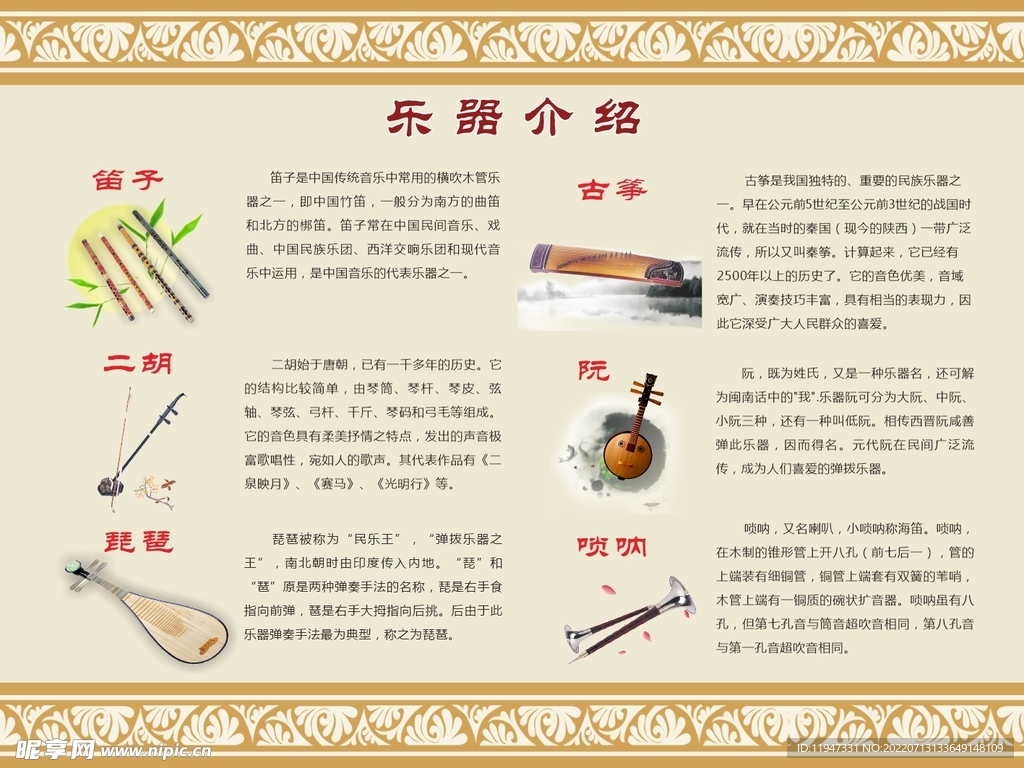 乐器介绍展板