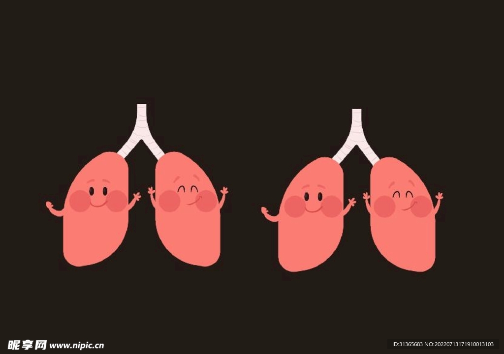 卡通心肺图片