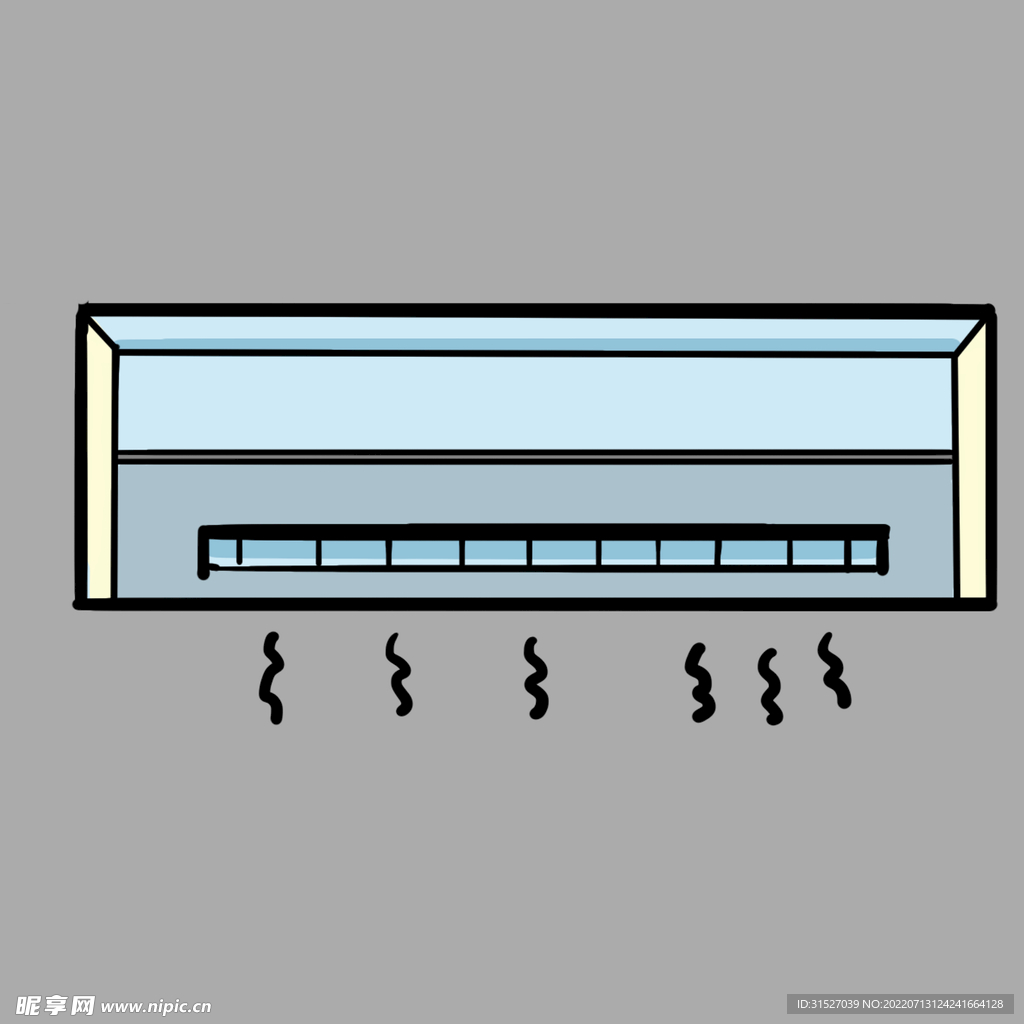 手绘蓝色空调