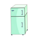 手绘绿色冰箱