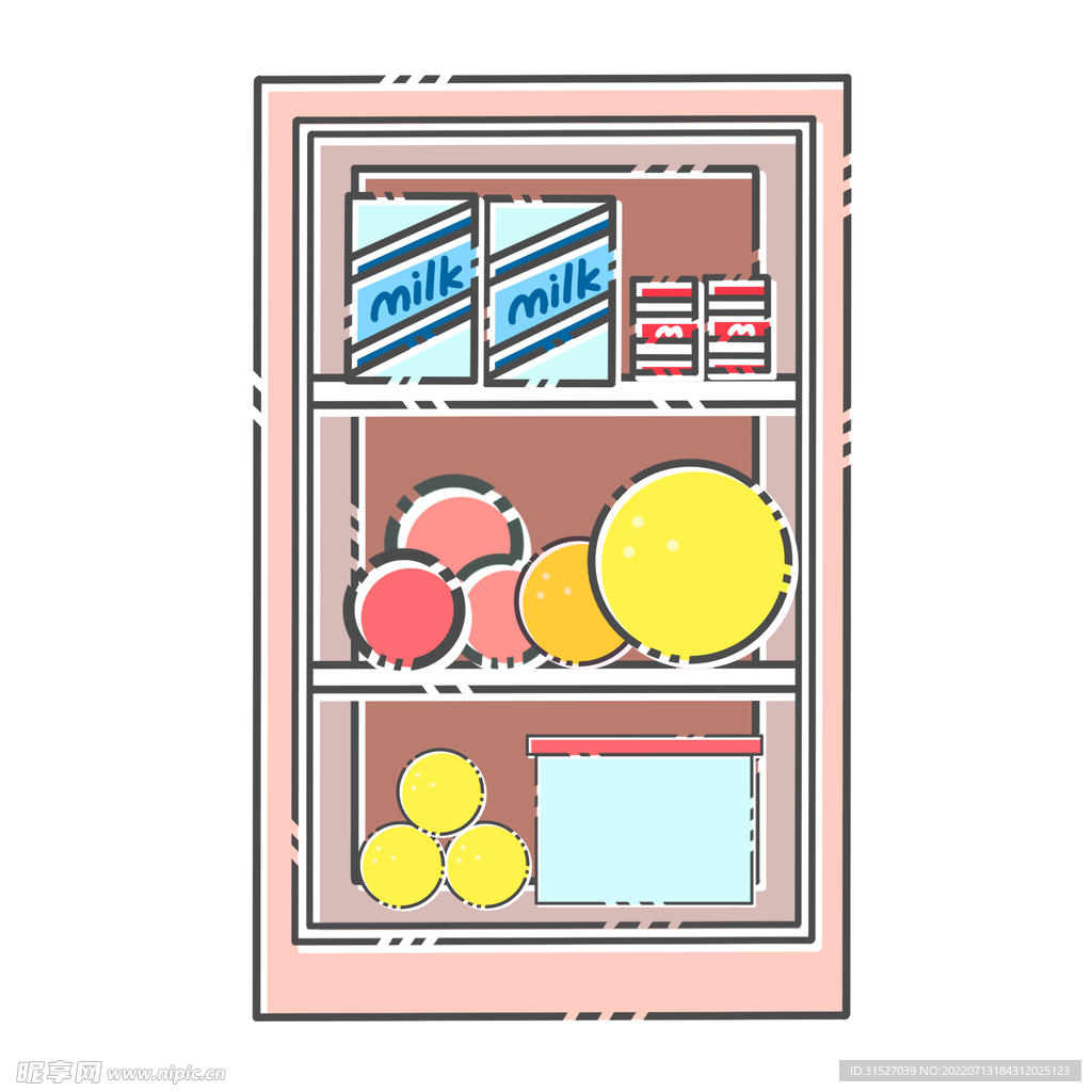 装满食物的冰箱