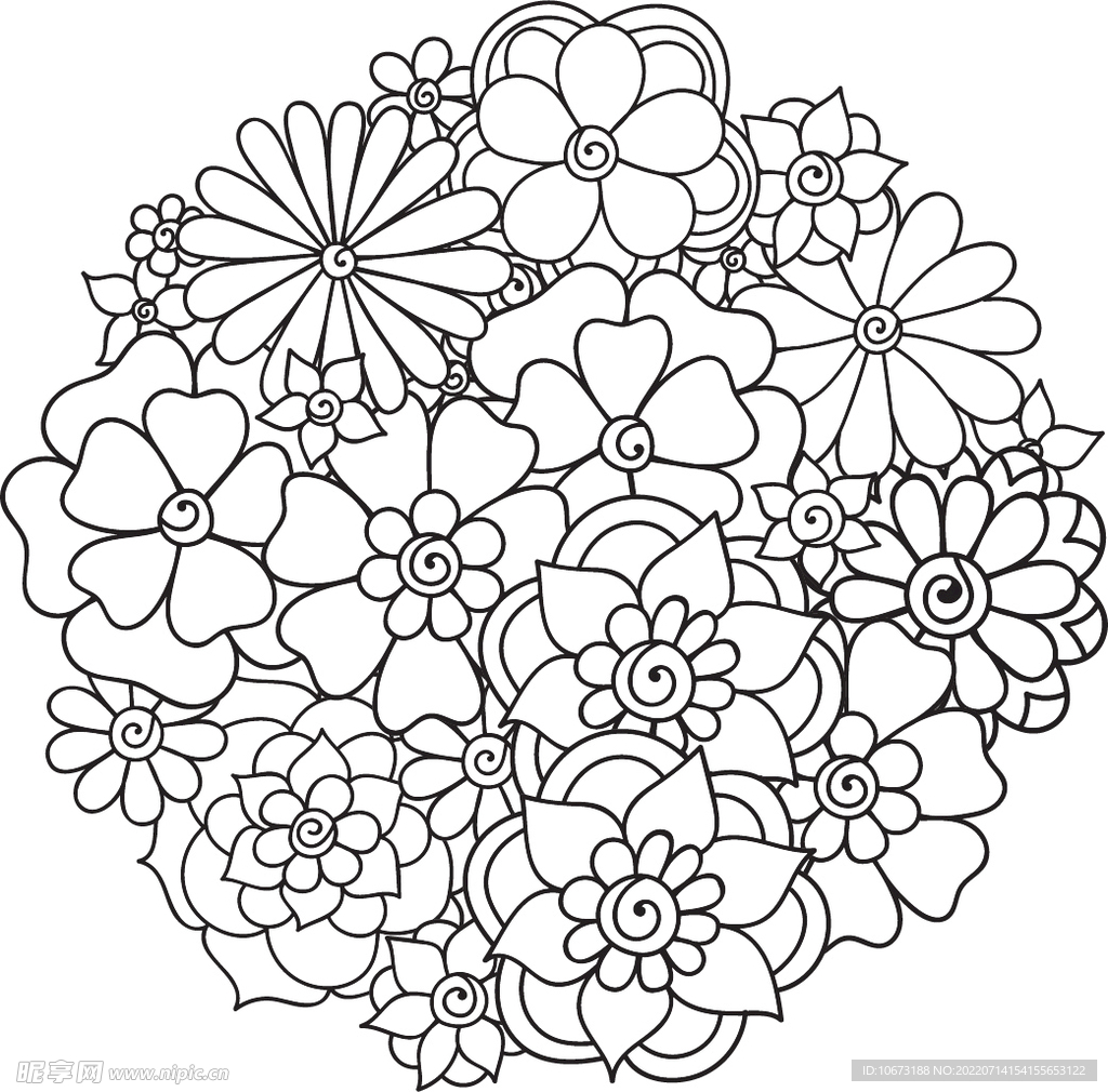 花轮廓 
