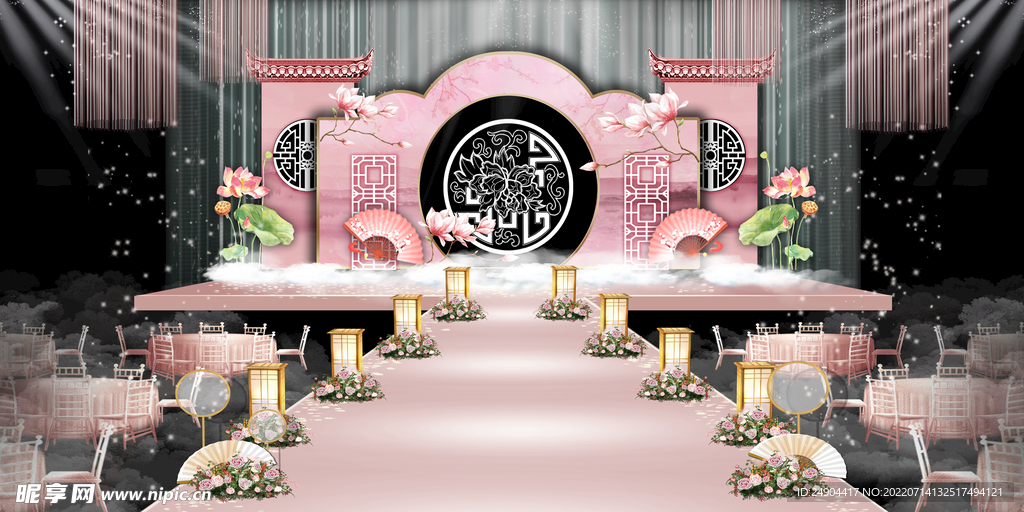 粉色婚礼背景
