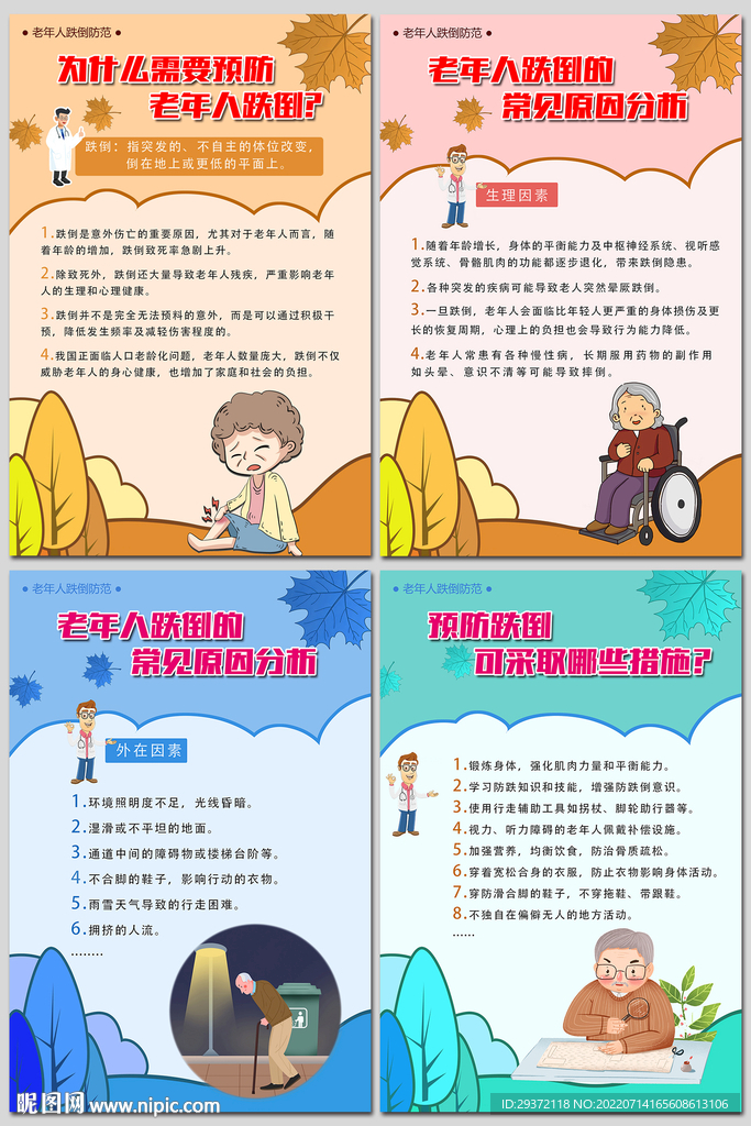 预防老年人跌倒医院海报