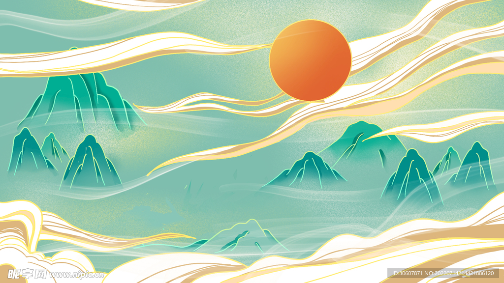 国潮插画背景