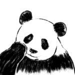 水墨风手绘熊猫
