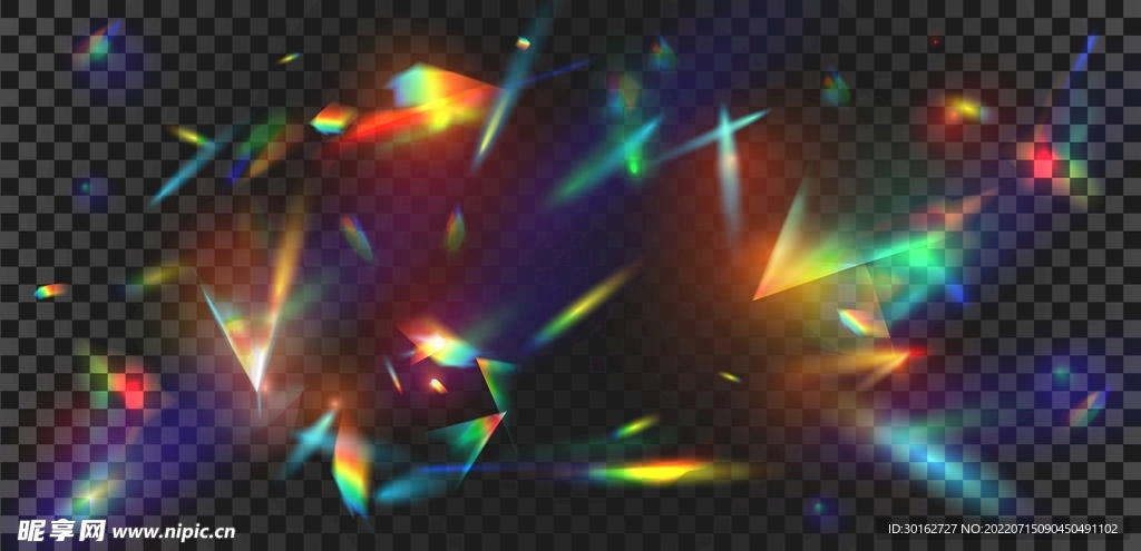抽象棱镜光反射彩虹耀斑光效背景
