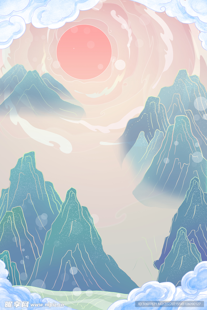国潮插画背景