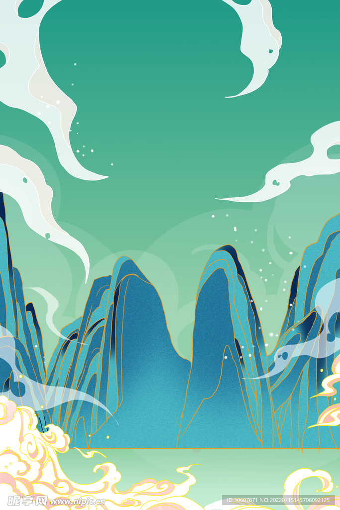 国潮插画背景