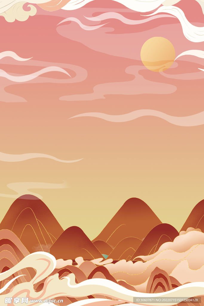 国潮插画背景