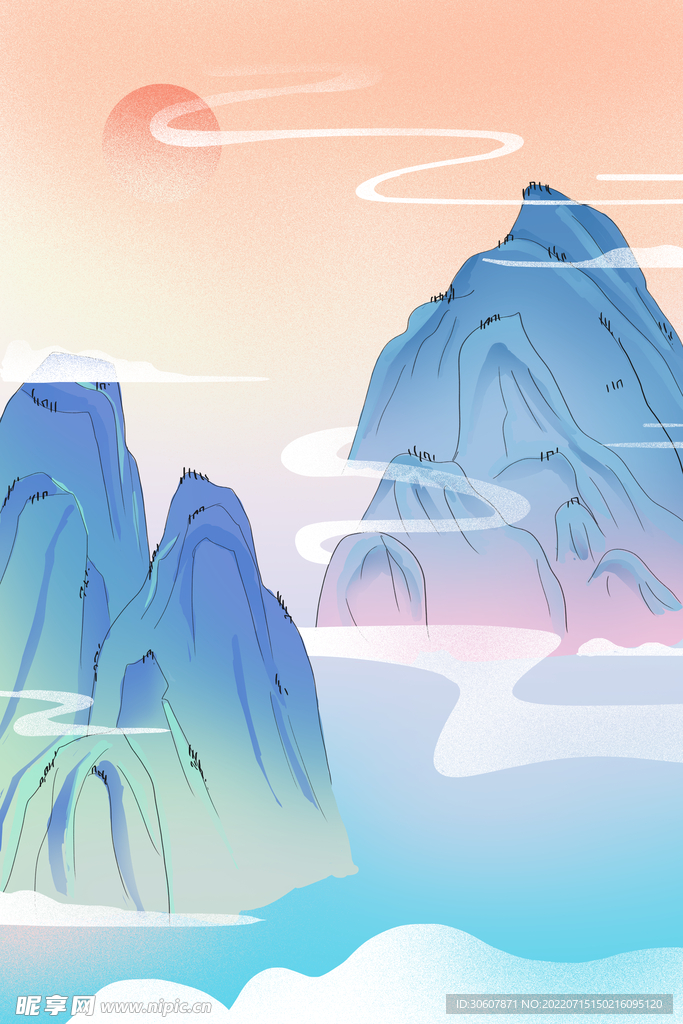 国潮插画背景