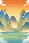 国潮插画背景