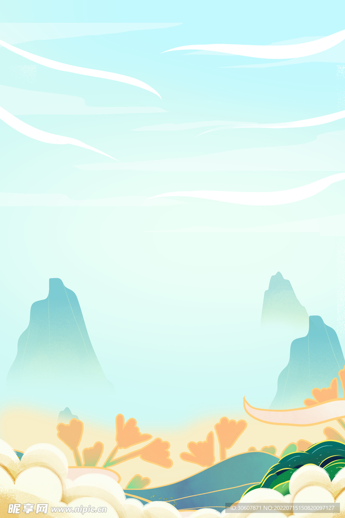国潮插画背景