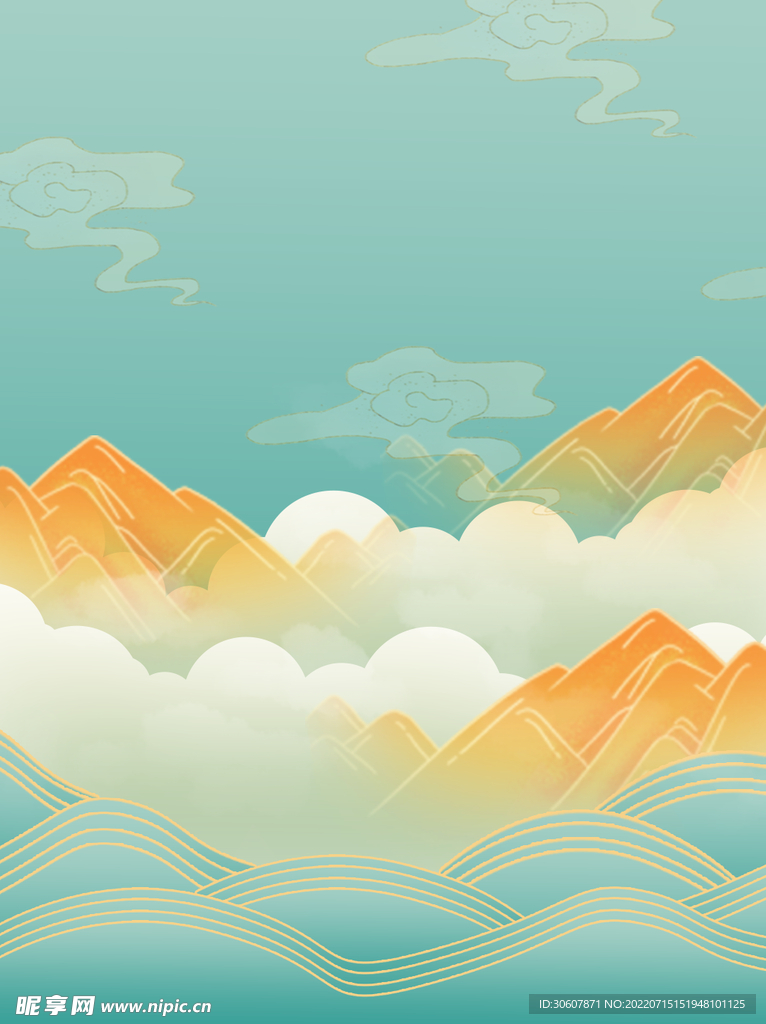 国潮插画背景
