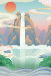 国潮插画背景