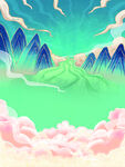 国潮插画背景