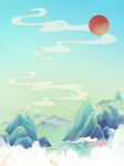 国潮插画背景