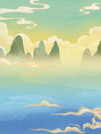 国潮插画背景